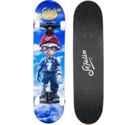 Sefulim 31 x 8 Pouces Ensemble Complet de 7 Couches érable Canadien Double kickboard concave Cruiser Stunt Skateboard pour garçon Fille Adolescent Adulte débutant (AI Boy)