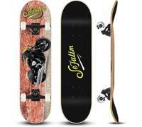 Sefulim 31x8 Pouces Skateboard Complet Enfants Débutants 7 Plis Érable | Érable du Canada 7 plis, 31 x 8 pouces, double kicktail, pour enfants et débutants, skateboard complet prêt à l'emploi