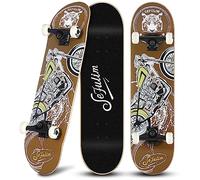 Sefulim 31x8 Pouces Skateboard Complet Enfants Débutants 7 Plis Érable | Érable du Canada 7 plis, 31 x 8 pouces, double kicktail, pour enfants et débutants, skateboard complet prêt à l'emploi