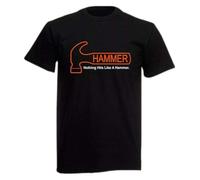 SEFxd22WSA Hammer Bowling Men's Black T-Shirt Size S-3XL Black M