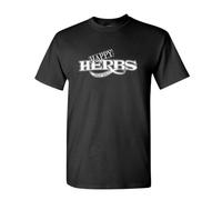 SEFxd22WSA Happy Herbs Funny Retro - Unisex Cotton T-Shirt Black M