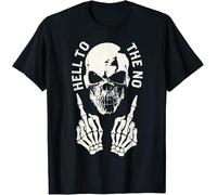 SEFxd22WSA Hell to The No Offensive MC Skull Middle Finger T-Shirt Black XL