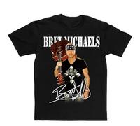 SEFxd22WSA Hot Bret Michaels with Guitars Collection Singer Unisex T-Shirt Black XL