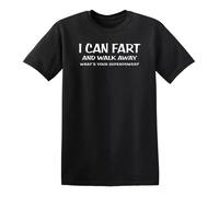 SEFxd22WSA I Can Fart and Walk Away T-Shirt - Funny Gift Dad Joke Holiday College Black M
