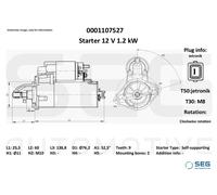 SEG Automotive 0001107527 Démarreur pour BMW,BMW (BRILLIANCE)