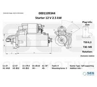 SEG Automotive 0001109344 Démarreur