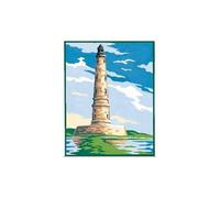 SEG de Paris Kit Canevas Le phare E 14 x 18 cm Pénélope Blanc Petits Trous