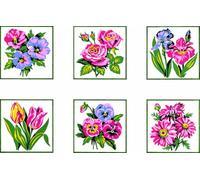 SEG de Paris Kit Canevas Pétunia 14 x 14 cm Petits Trous