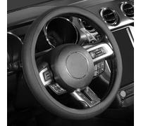 SEG Direct Couvre Volant Noir Housse de Volant de Voiture Microfibre Cuir Diamètre 37-39 cm
