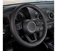 SEG Direct Couvre Volant Noir Housse de Volant de Voiture Microfibre Cuir pour Prius Civic 35.5-36 cm