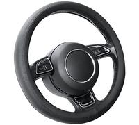 SEG Direct Couvre Volant Noir Housse de Volant de Voiture Microfibre Cuir pour Prius Civic 35.5-36 cm