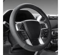 SEG Direct Couvre Volant Voiture Housse Volant 37-39cm Noir | Taille Standard Moyenne, Microfibre cuir, Accessoires Intérieurs Auto