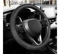 SEG Direct Couvre Volant Voiture pour F-150 Tundra, Grande Taille 39,5-41 cm, Accessoires intérieurs Auto, Microfibre Cuir Noir