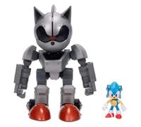 Sega Coffret de combat Mecha Sonic – Figurines articulées 6 cm – Argenté – Licence officielle