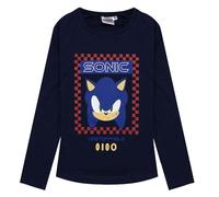 SEGA T-shirt Sonic The Hedgehog Enfant Tricot Manches Longues en Coton 6888, bleu marine, 4 ans