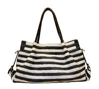 Segater® Sac à main multicolore en cuir véritable pour femme - Sac à main - Patchwork multicolore - Grand sac à bandoulière - Blanc - Blanc., Large