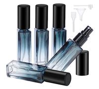 Segbeauty Extracteur Diffuseur de Parfum, Bouteille Vaporisateur de Parfum 10ml, 5 Pièces Atomiseur de Parfum Rechargeable, Flacon de Parfum Vide en Verre, Petits Flacons de Parfums (Bleu Dégradé)