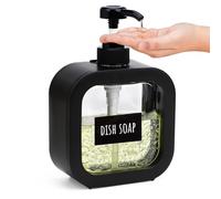 Segbeauty Flacon Pompe Vide, 1 Pièce 500ml Distributeur Savon Noir, Distributeur Liquide Vaisselle, Distributeur Savon Salle de Bain, Distributeur Shampoing avec Étiquettes