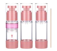 Segbeauty Flacon Pompe Vide, 3 Pièces 30ml Distributeurs à Pompe Airless, Lavable et Portable, Contenant Voyage pour Creme Solaire, Lotion et Cosmétiques (Rose)