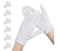 Segbeauty Gant Coton Blanc Eczema, 6 Paires Gants Fins Lavables pour la Nuit la Guérison L'Eczéma, pour Mains Sèches et L'Eczéma, Hydratants (L)