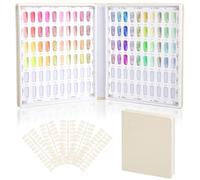 Segbeauty Livre Ongle Nail Couleur Affichage, 120 Couleurs d'Affichage du Tableau des Couleurs des Ongles, avec 120 Pcs Faux Ongles, Nuancier Ongles, Livre Ongles en Gel, Accessoire Onglel (Beige)