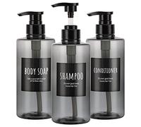 Segbeauty Lot de 3 flacons de shampooing Rechargeables de 500 ML en Plastique Vide pour Douche, Grand Distributeur de Lotion en Pet avec Pompe pour Le Corps, après-shampoing, hôtel, Salle de Bain