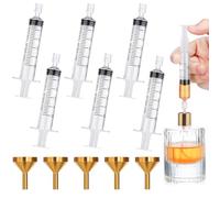 Segbeauty Outil de Transfert de Distributeur Parfum, 6 Pièces Seringue 5ml, 5 Pièces Entonnoir en Métal pour Remplissage, Outil pour Remplir de Flacon Parfum Voyage