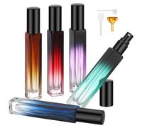 Segbeauty Vaporisateur Parfum, 5 Pièces 10ml Flacon Parfum Vide, Flacon en Verre, Rechargeable et Portable, pour Vacances, Date, la Fête, avec Entonnoir, Pompe, Pipette