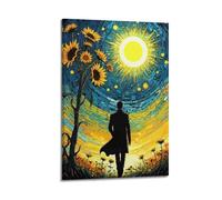 SEGFUGS Poster décoratif sur toile The Man Walking Towards The Sun - Impression d'art moderne pour chambre à coucher - 30 x 45 cm