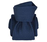 Segni Et Disegni. Cravate Grenadine. Beverly - Bleu Intense, Uni - 100% Pure Soie FABRIQUE EN ITALIE.