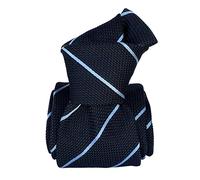 Segni Et Disegni. Cravate Grenadine. Maravella - Bleu Trévise, Club/Rayé - 100% Pure Soie FABRIQUE EN ITALIE.