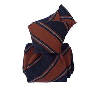 Segni Et Disegni. Cravate Mogador. Basilicata - Orange Cuivre, Club/Rayé - 60% Laine 40% Soie FABRIQUE EN ITALIE.