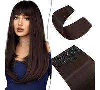 SEGO 55CM Extension a Clip Synthétique 180g Extension Cheveux Raide Lisse 12 Pcs Postiche Cheveux Long, Marron Chocolat