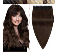 SEGO Extension a Clip Cheveux Naturel Monobande Epaisse - Rajout Extensions de Cheveux Humains à Clips [Volume Epais] - 40 CM 04#Marron Chocolat