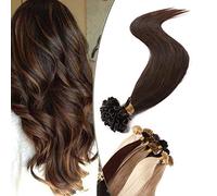 SEGO Extension Cheveux à Chaud 1g - Extension Keratine Cheveux Naturel 50 Pièces - Meche Keratine Cheveux Humain Extension a Chaud - 45 cm 04#Marron Chocolat