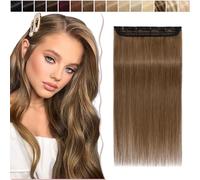 SEGO Extension Cheveux a Clip Meche - Une Pièce avec 5 Clips - Extension Clip Cheveux Naturel Extension a Clip Cheveux Humains - 45 CM 06#Noisette [ Volume Standard ]