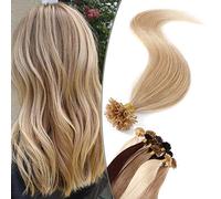 SEGO Extension Cheveux Naturel Keratine Blond - Kit Extension Micro Keratine Cheveux Naturel - Extension Keratine Naturelle Huamins - Extension Cheveux Keratine Long - 55 cm 24#Blond Normal