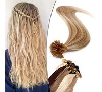 SEGO Extension Cheveux Naturelle Keratine 1g - Extension Keratine Cheveux Naturel Humain Remy Hair - Extension Keratine a Chaud Ombre Hair 50 Pièces - 45 cm 18P613#Ash Blond & Blond très Clair