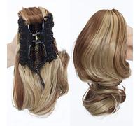 SEGO Extension Cheveux Queue de Cheval - Extension Ponytail Ondulé Postiche Queue de Cheval Bouclé - Fausse Queue de Cheval Pince 30 CM Marron Clair Mèche Ash Blond 12 pouce