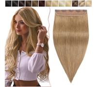 SEGO Extension Clip Cheveux Naturel Blond - Extension à Clip Cheveux Humains - Extension Cheveux Naturelle a Clips Rajout Cheveux Clip Naturel [Volume Epais] - 25 cm 27#Blond Foncé
