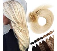 SEGO Extension Kératine Cheveux Naturel à Chaud 0.5g/Mèche X 100pcs - Rajout Cheveux Humain Lisse Extension Keratine - 35 cm, 04#Châtain Chocolat
