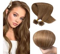 SEGO Extension Kératine Cheveux Naturel à Chaud 0.5g/Mèche X 100pcs - Rajout Cheveux Humain Lisse Extension Keratine 06#Marron Clair 60 cm - 100pcs