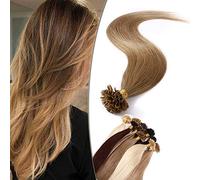SEGO Extension Kératine Cheveux Naturel Blonde - Extensions de Cheveux Keratine Blond Extensions Kératine 1g * 50 Pièces - Extension Cheveux Naturelle Keratine a Chaud Humains - 45 cm 27#Blond Foncé