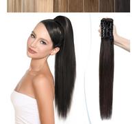 SEGO Extension Queue de Cheval Cheveux Naturel Queue de Cheval Afro Cheveux Humains - Postiche Queue de Cheval Naturel Qeu Cheval Noir Pince Extension Ponytail Cheveux Naturel - 35CM 1B#Noir Naturel