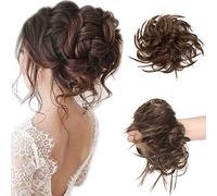SEGO Nouveau Chignon Synthétique Ébouriffé Chignon Postiche Chouchous Élastique Chignon Queue De Cheval Instantanée Perruque Désordonnée Cheveux Donut Chignon À La Mode - Brun Cendré