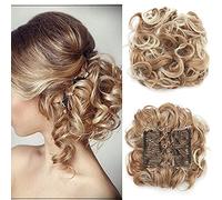 SEGO Postiche Chouchous Cheveux Pour Chignon Peigne - 90G Postiche Queue de Cheval Cheveux Chignon Bouclé Attaché Par Peigne - #30T613