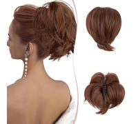 SEGO Postiche Queue de Cheval Avec Pince Chignon Chouchou Chignon Bouclée Cheveux Synthetique, Auburn Clair & Auburn Foncé