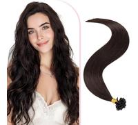 SEGO Pro 45cm Extensions Keratine de Cheveux Naturel 1g #2 Marron Foncé U-Tip Rajout Cheveux Humain Remy Extension a Chaud 50 Mèches (50g)