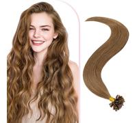 SEGO Pro 45cm Extensions Keratine de Cheveux Naturel 1g #6 Brun Clair U-Tip Rajout Cheveux Humain Remy Extension a Chaud 50 Mèches (50g)