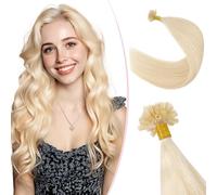 SEGO Pro 60cm Extensions Keratine de Cheveux Naturel 1g #60 Blond Platine U-Tip Rajout Cheveux Humain Remy Extension a Chaud 25 Mèches (20g)